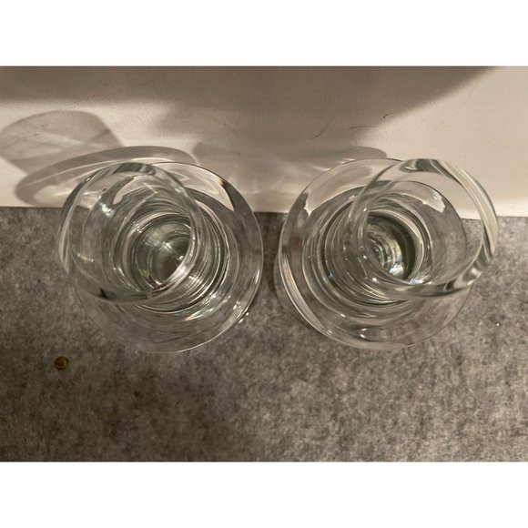 Krosno Poland Accents Vintage Flared Ringed Candle , Clear Lead Crystal   #1174 - Picture 2 of 3